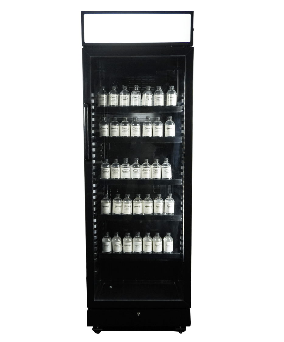 Kühlschrank 1 Glastür Schwarz Mit Canopy SVE-450 Blc - 650x543x1953 mm - 0,23 kW - Gastro-Bedarf24 GmbH