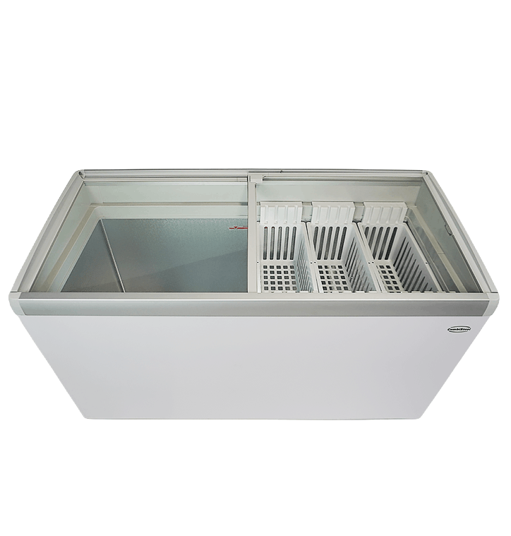Tiefkühltruhe Glasdeckel LOTTE-456 - 1434x651x840 mm - 0,27 kW - Gastro-Bedarf24 GmbH