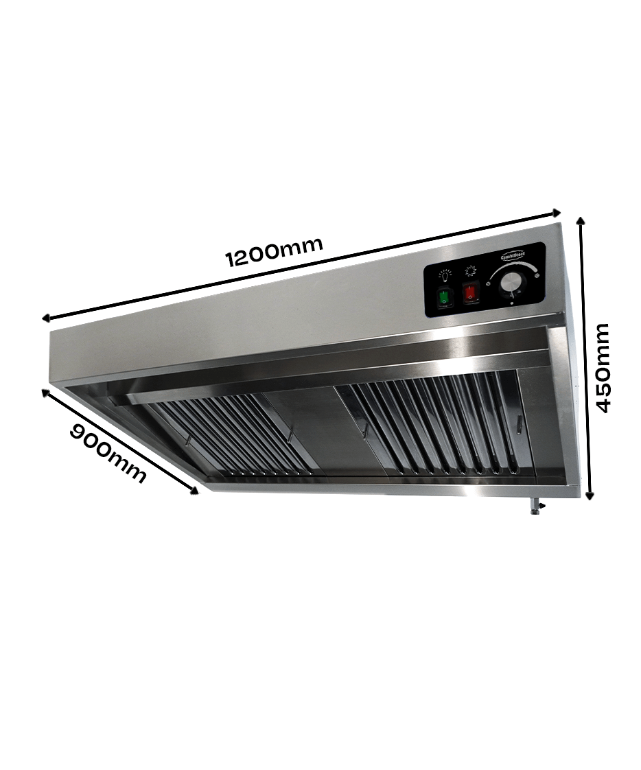 900 Wandhauben Komplett 1200 - 1200x900x450 mm - 0,25 kW - Gastro-Bedarf24 GmbH