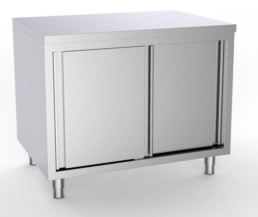 600 Arbeitstisch Schiebetüren 1600 - 1600x600x850 mm - Gastro-Bedarf24 GmbH