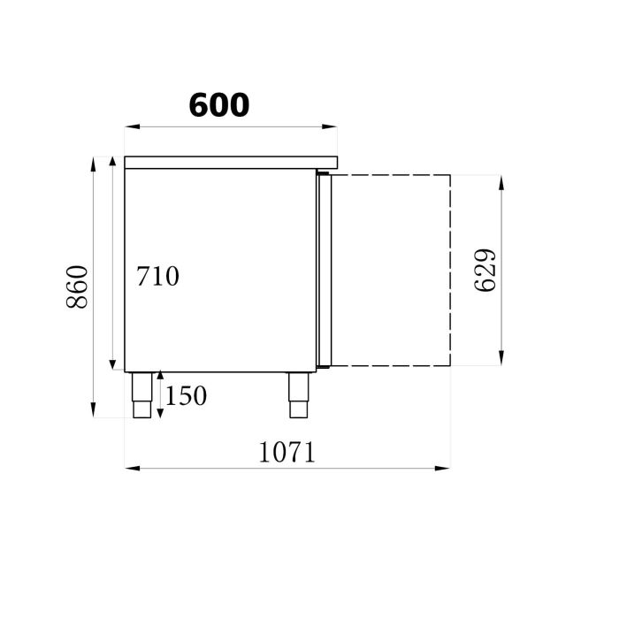 Kühltisch mit 2 Türen - 1360x600x860 mm