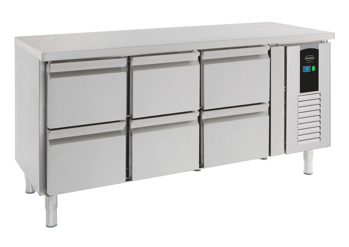 700 Kühltisch 6 Schubladen Energy Line - 1795x700x860 mm - 0,3 kW - Gastro-Bedarf24 GmbH