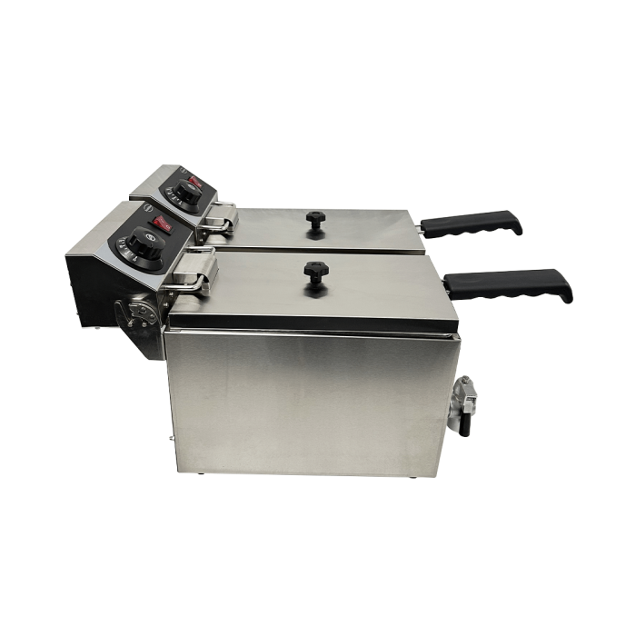 Elektro Tischfritteuse 2x4 Liter - 390x540x330 mm - 4 kw