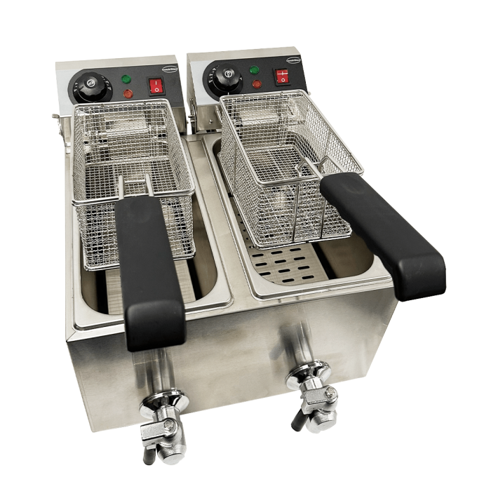 Elektro Tischfritteuse 2x4 Liter - 390x540x330 mm - 4 kw