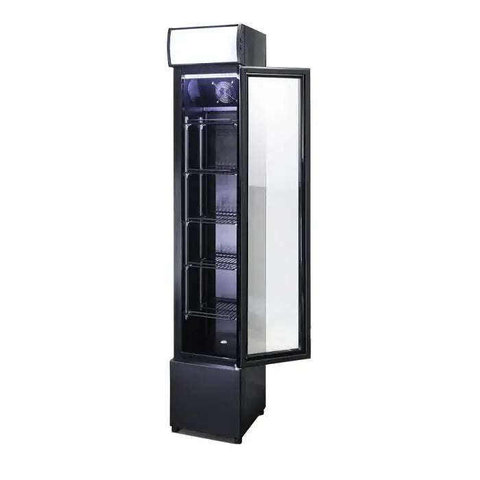 Getränkekühlschrank 1 Glastür - Schlank - Schwarz - 105 Liter - 360x422x1880 mm