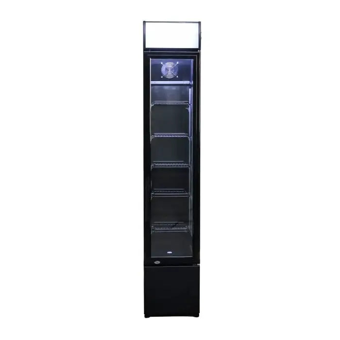 Getränkekühlschrank 1 Glastür - Schlank - Schwarz - 105 Liter - 360x422x1880 mm