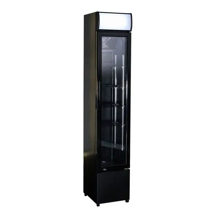 Getränkekühlschrank 1 Glastür - Schlank - Schwarz - 105 Liter - 360x422x1880 mm