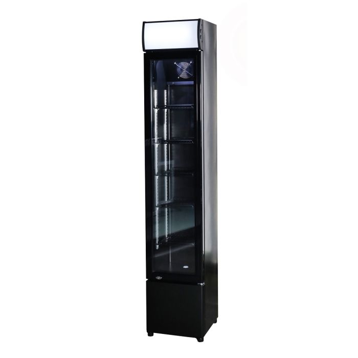 Getränkekühlschrank 1 Glastür - Schlank - Schwarz - 105 Liter - 360x422x1880 mm