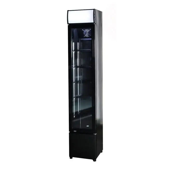 Getränkekühlschrank 1 Glastür - Schlank - Schwarz - 105 Liter - 360x422x1880 mm