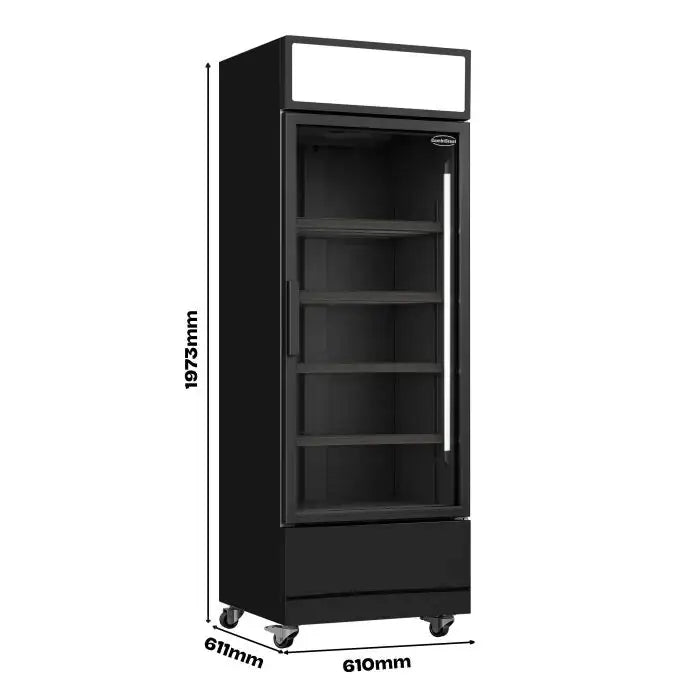 Getränkekühlschrank 1 Tür - 360 Liter - 610x610x1973 mm inkl. Räder
