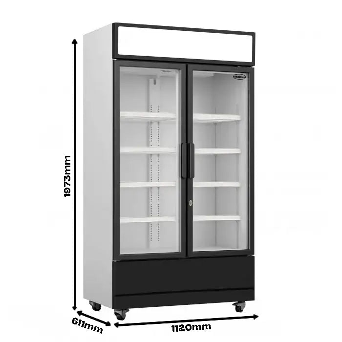 Getränkekühlschrank 2 Türen - 670 Liter - 1120x610x1973 mm inkl. Räder