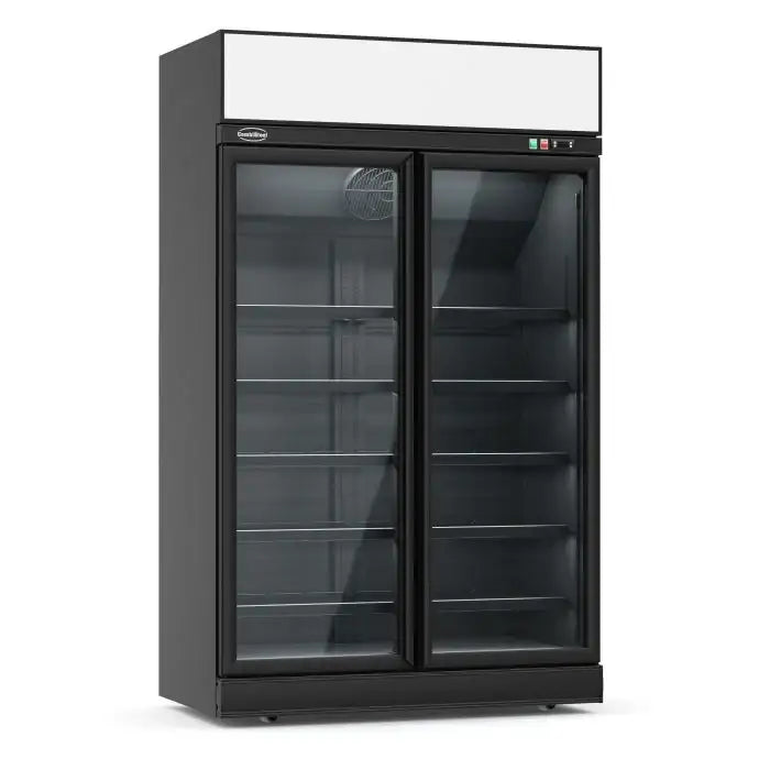 Kühlschrank mit 2 Glastüren - Schwarz - 1000 Liter - 1253x710x2092 mm