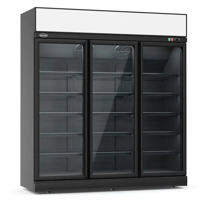 Kühlschrank mit 3 Glastüren - Schwarz - 1530 Liter - 1880x710x2092 mm