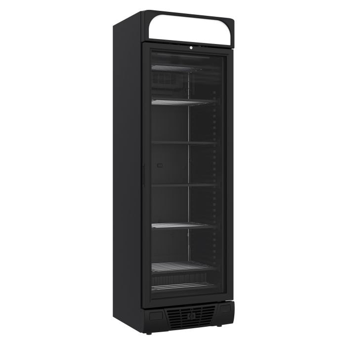 Tiefkühlschrank 1 Glastür - Schwarz - 382 Liter - 640x670x2056 mm