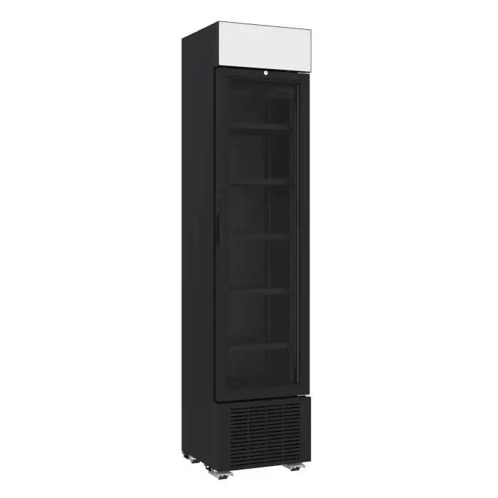 Getränkekühlschrank - 1 Glastür - Schwarz - 232 Liter - 450x497x2024 mm