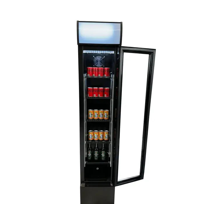 Getränkekühlschrank 1 Glastür - Schlank - Schwarz - 105 Liter - 360x422x1880 mm