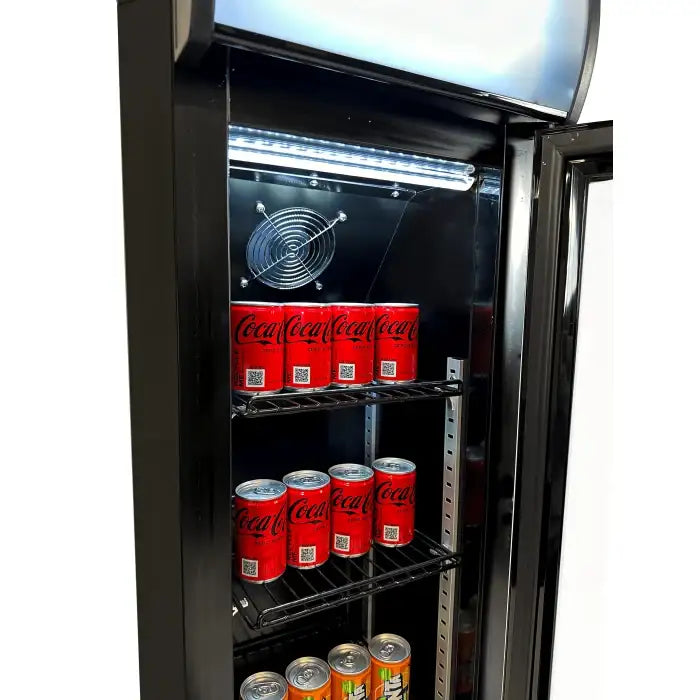 Getränkekühlschrank 1 Glastür - Schlank - Schwarz - 105 Liter - 360x422x1880 mm