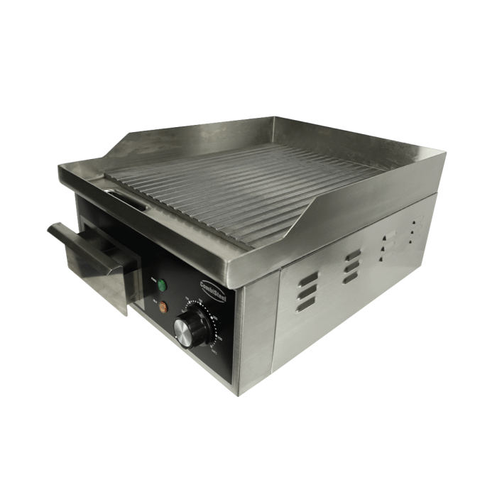 Elektro-Grillplatte - Gerillt - 360x450x220 mm - 2 kW