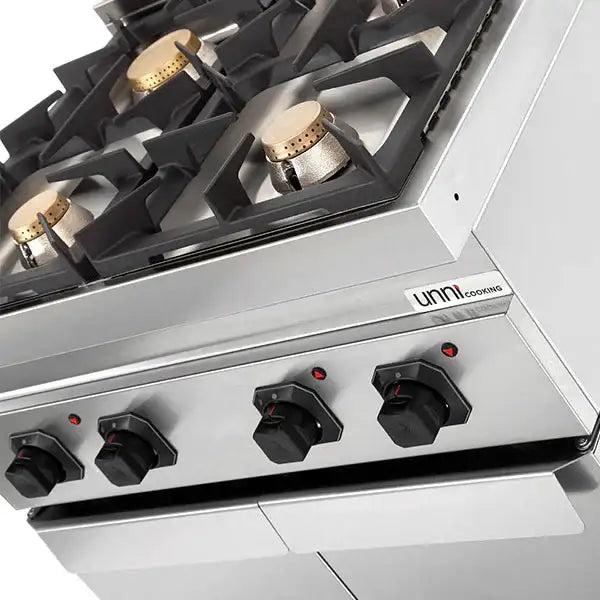 Gas stove with doors - 800x700x850/900 mm – 28 kW – 4 cooking zones