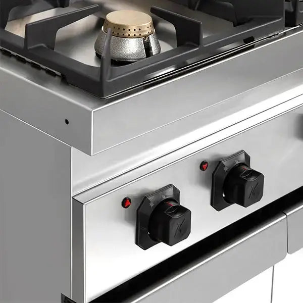 Gas stove with doors - 800x700x850/900 mm – 28 kW – 4 cooking zones