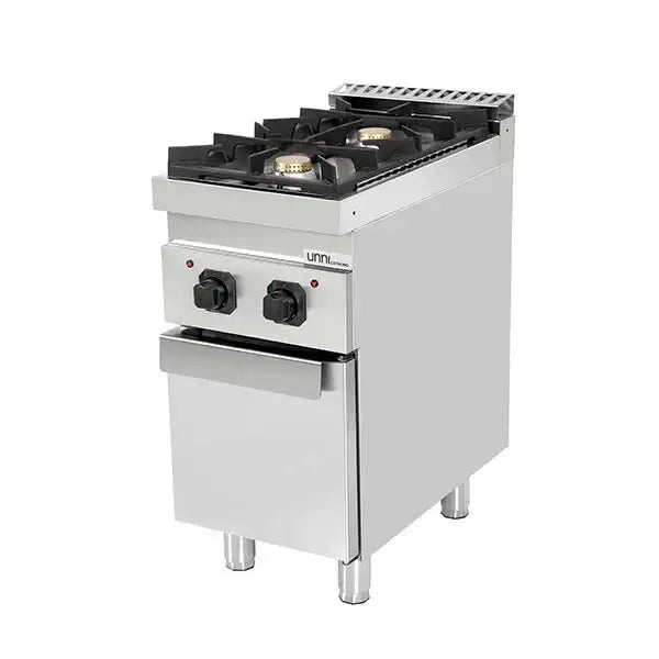 Gas stove with doors - 400x700x850/900 mm – 13 kW – 2 cooking zones