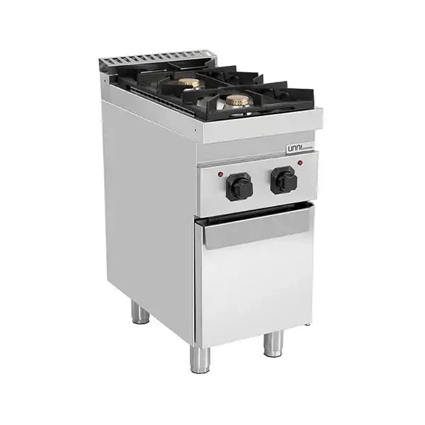 Gas stove with doors - 400x700x850/900 mm – 13 kW – 2 cooking zones