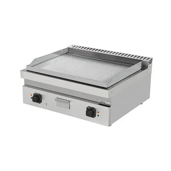 Elektrische Grillplatte - 800x700x300 mm - gerillt - 9 kW