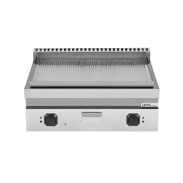 Elektrische Grillplatte - 800x700x300 mm - gerillt - 9 kW