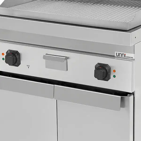 Elektrische Grillplatte - 800x700x850/900 mm - Gerillt - 9 kW