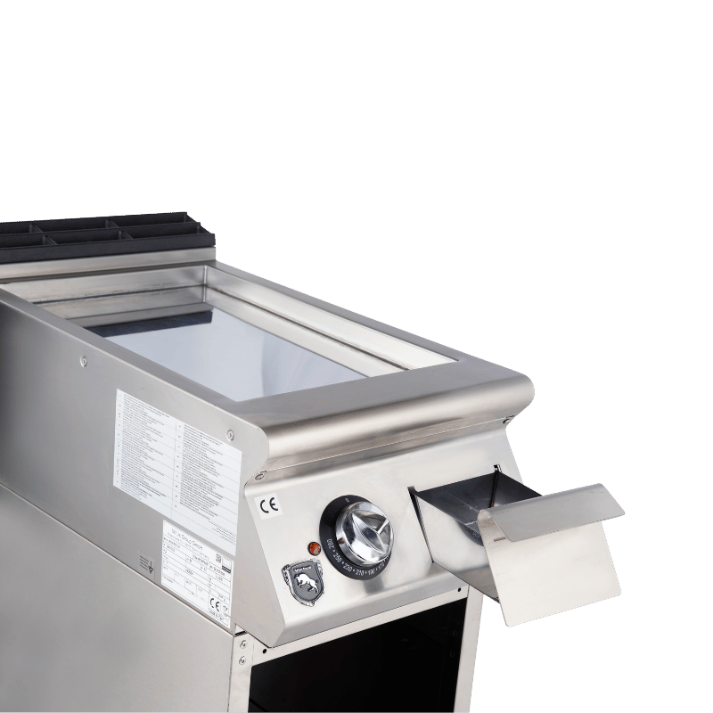 VIRTUS - Elektro Grillplatte mit offener Unterbau - Verchromt - 5,4 kW - 400x730x870 mm