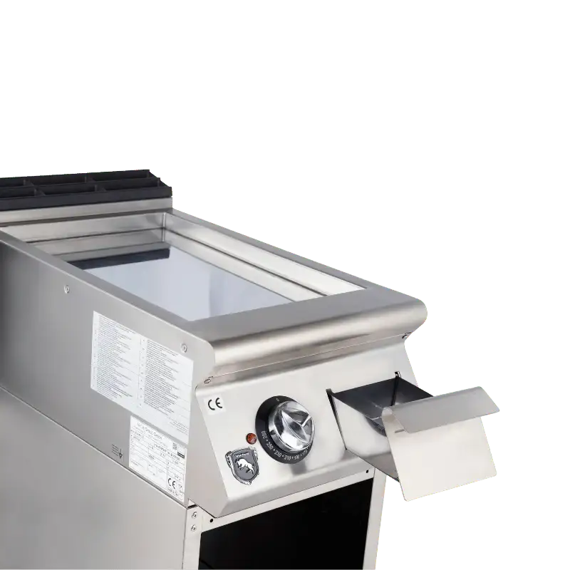 VIRTUS - Elektro Grillplatte mit offener Unterbau - Verchromt - 5,4 kW - 400x730x870 mm