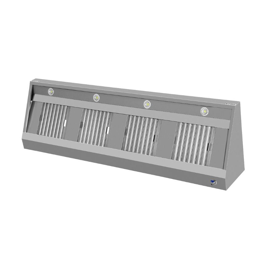 Wandhaube - 2200x700x400 mm - mit Filter und Lampe