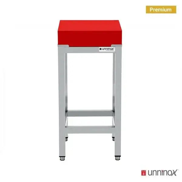 Stainless Steel Work Table - 400x400x850mm - incl. Red Cutting Board