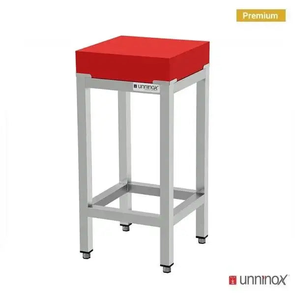 Edelstahl Arbeitstisch - 400x400x850mm - inkl. Schneideplatte Rot