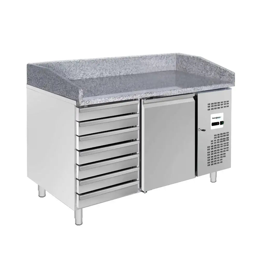 Pizzakühltisch 1-türig & 7 ungekühlte Schubladen - Gastro-Bedarf24 GmbH