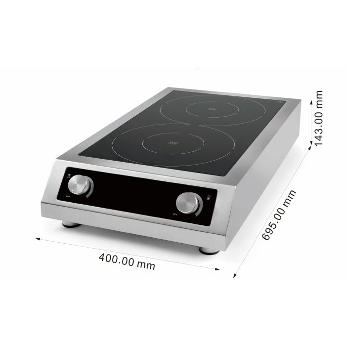 Induktionsherd 2 Zonen - Tischgerät - 408x700x145 mm - 7 kW