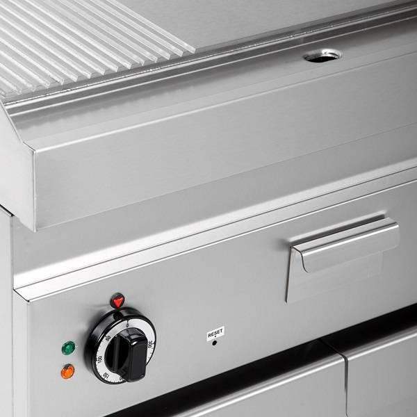 Elektrikli ızgara plakası - 1/3 oluklu - 700x650x320 mm - 9 kW