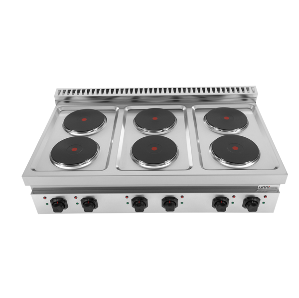 Elektroherd mit 6 Kochfelder - 1200x700x300/350 mm - 15,6 kW