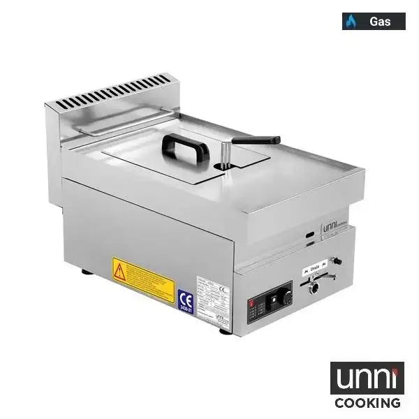 Gas-Fritteuse 1x8 Liter - 400x650x300 mm - 7 kW