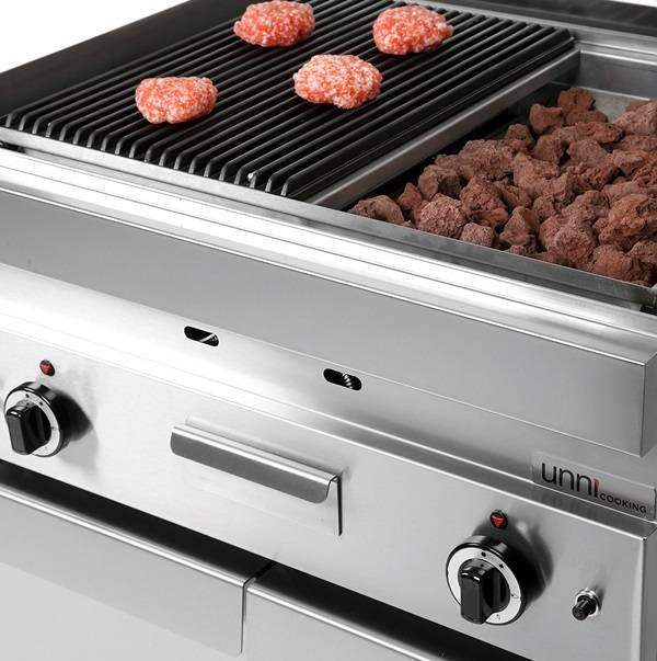 Gas-Lavasteingrill - 700x650x320 mm - 11 kW