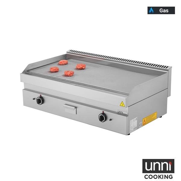 Gasgrillplatte – 1/3 GERILLT – 2/3 GLATT - 1100x650x320 mm - 12 kW