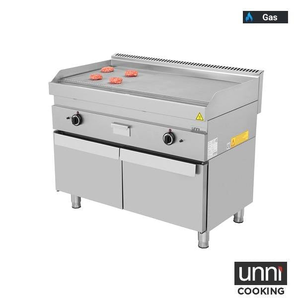 Gasgrillplatte – 1/3 GERILLT – 2/3 GLATT - 1100x650x320 mm - 12 kW