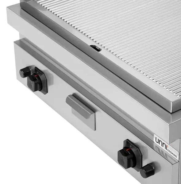 Gas-Grillplatte - 800x700x300 mm - gerillt - 13 kW