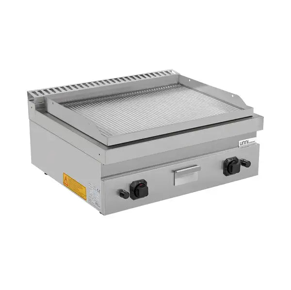 Gas-Grillplatte - 800x700x300 mm - gerillt - 13 kW