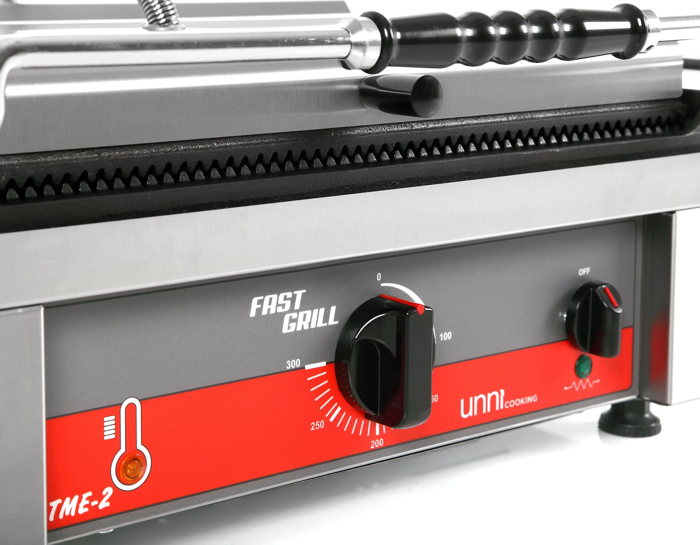 Edelstahl Kontaktgrill für Gastronomie, Temperaturregler, ideal für professionelle Küchen