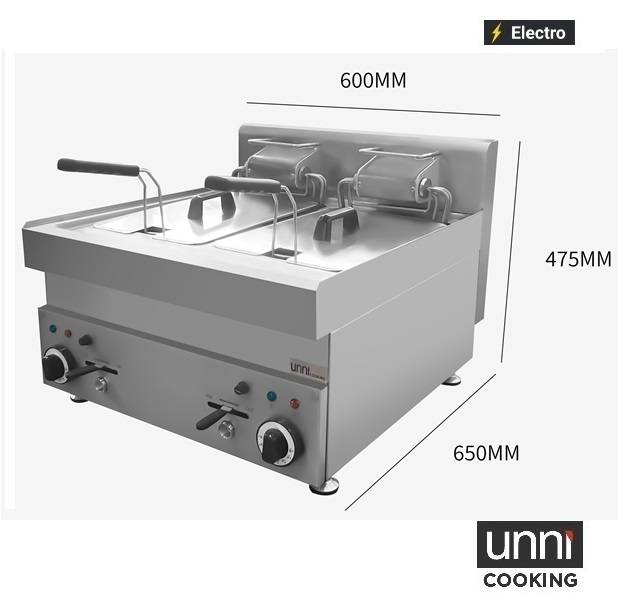 Elektrofritteuse 2x10L – ECO - 400x650x350 mm - 20 kW