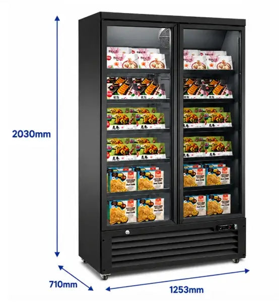 Tiefkühlschrank 2 Türen - Schwarz - 1200 Liter - 1253x710x2030 mm