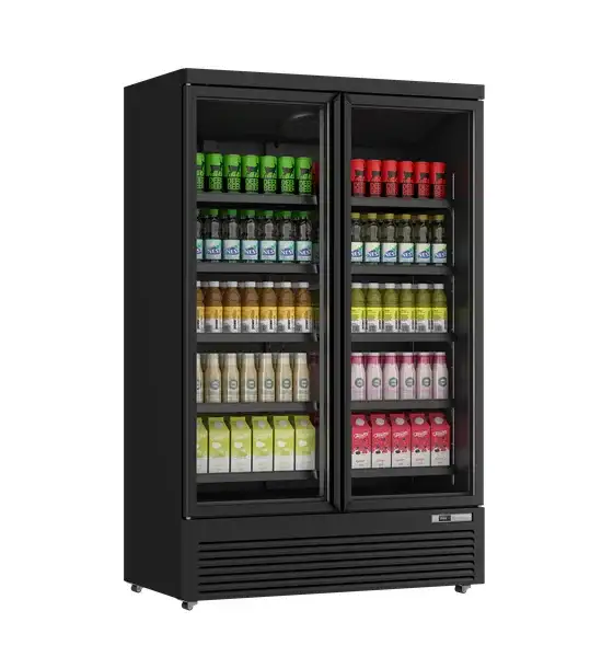 Kühlschrank | 1081L | Schwarz | 0°C bis +10°C | Lüfterkühlung | Gebremste Rollen