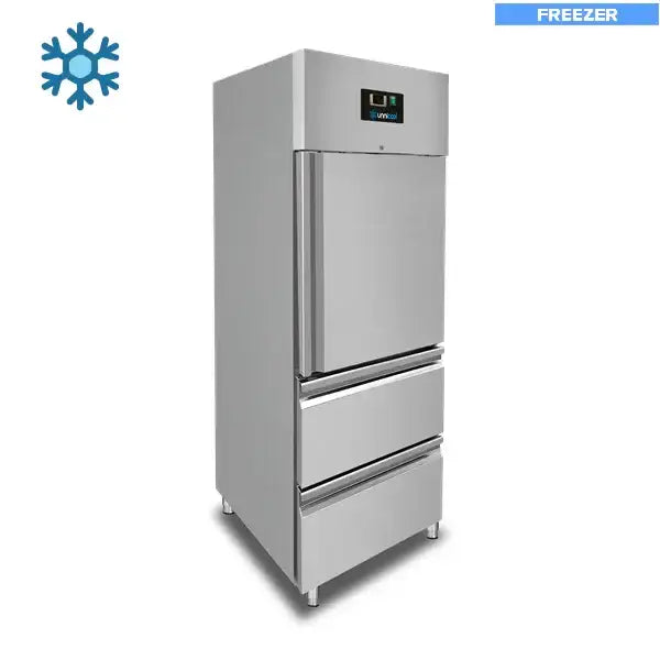 Derin dondurucu – 1 kapı – GN 2/1 – 650 litre – 1 yarım kapı ve 2 çekmece