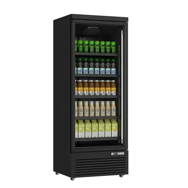 Kühlschrank | 614L | Schwarz | 0°C bis +10°C | Lüfterkühlung | Gebremste Rollen